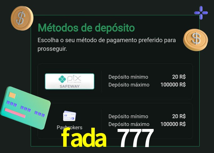 O cassino fada 777 oferece uma grande variedade de métodos de pagamento